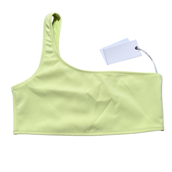 Good American Scuba Hot Shoulder Swim Top 1 Small Women’s Key Lime Green NWT - Picture 2 of 5